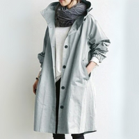 Damen lässiger wasserabweisender Trenchcoat | Wasserdichte – Hellblau