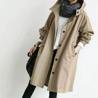 Damen lässiger wasserabweisender Trenchcoat | Wasserdichte – Khaki