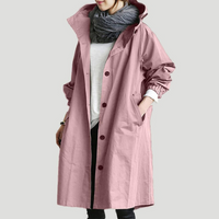 Damen lässiger wasserabweisender Trenchcoat | Wasserdichte – Rosa