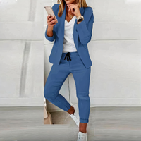 Damen lässiges Blazer- und Hosen-Set | Moderner – Blau