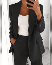 Damen lässiges modernes Anzug-Set | Twin – Schwarz