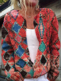 Charlotte | Damen Langarm Strick-Cardigan mit Blumenmuster – Stil 7