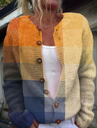 Charlotte | Damen Langarm Strick-Cardigan mit Blumenmuster – Stil 8