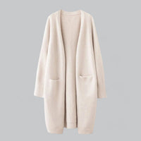 Clara | Damen Langer Oversized Kaschmir Strick Cardigan – Beige