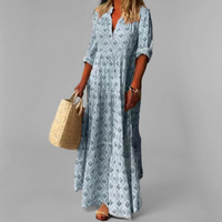 Damen lockeres bequemes langes Kleid | Maxi – Blau