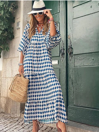 Damen lockeres luftiges Sommerkleid | Maxi – Himmelsblau