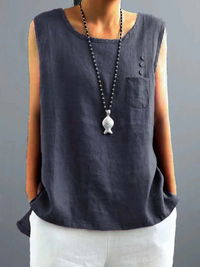 Damen luftiges ärmelloses Sommertop | Sommer – Marine