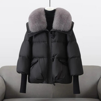 Damen luxuriöse Daunenjacke | Winter – Schwarz