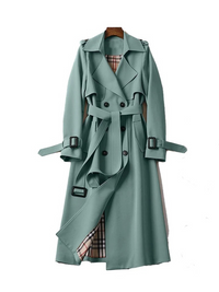 Damen luxuriöser klassischer Trenchcoat | Herbst – Grün