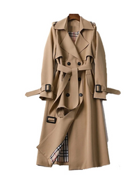 Damen luxuriöser klassischer Trenchcoat | Herbst – Beige