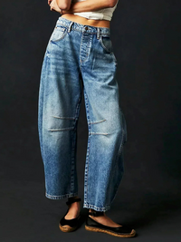 Damen moderne trendige Jeans | Baggy – Blau