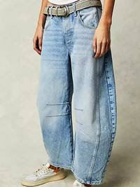 Damen moderne trendige Jeans | Baggy – Hellblau