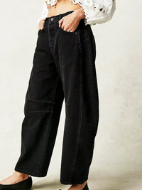 Damen moderne trendige Jeans | Baggy – Schwarz