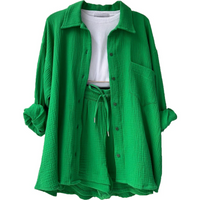 Damen oversized elegantes Lounge-Set | Twin – Grün