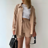 Damen oversized elegantes Lounge-Set | Twin – Khaki