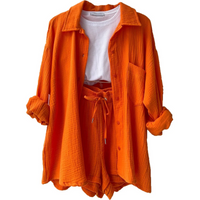 Damen oversized elegantes Lounge-Set | Twin – Orange