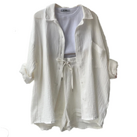 Damen oversized elegantes Lounge-Set | Twin – Weiß