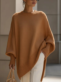 Charlotte | Damen Oversized Fledermausarm Strick Sweater – Karamell