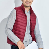 Mia | Damen Puffer Vest leichte gesteppte Steppweste mit Reißverschluss – Rot