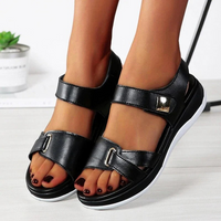 Damen Sandalen mit gepolsterter Innensohle | Bequeme – Schwarz