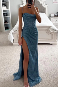 Damen schönes langes Abendkleid | Maxi – Blau