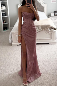 Damen schönes langes Abendkleid | Maxi – Rosa