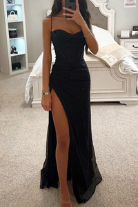 Damen schönes langes Abendkleid | Maxi – Schwarz