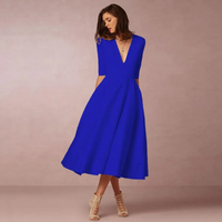 Damen schönes Vintage Prinzessinnenkleid | Midi – Blau