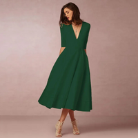 Damen schönes Vintage Prinzessinnenkleid | Midi – Grün