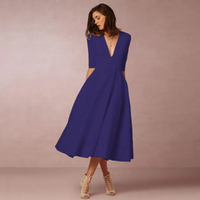 Damen schönes Vintage Prinzessinnenkleid | Midi – Purpurblau
