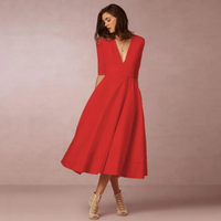 Damen schönes Vintage Prinzessinnenkleid | Midi – Rot