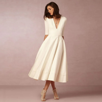 Damen schönes Vintage Prinzessinnenkleid | Midi – Weiß