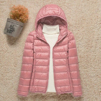 Elisabeth | Damen Steppjacke mit Kapuze ultraleichte Übergangsjacke – Rosa