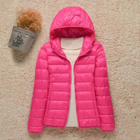Elisabeth | Damen Steppjacke mit Kapuze ultraleichte Übergangsjacke – Pink