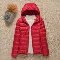 Elisabeth | Damen Steppjacke mit Kapuze ultraleichte Übergangsjacke – Rot