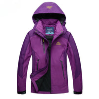 Hannah | Damen Steppjacke wasserdichte Outdoor-Kapuzenjacke leicht – Violett