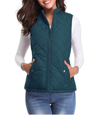 Leonie | Damen Steppweste leicht gefütterte Puffer Vest Women mit Reißverschluss – Ozeanblau
