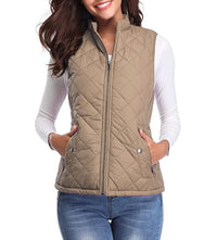 Leonie | Damen Steppweste leicht gefütterte Puffer Vest Women mit Reißverschluss – Hellkaffee