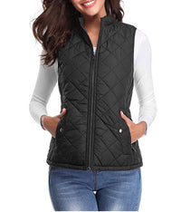 Leonie | Damen Steppweste leicht gefütterte Puffer Vest Women mit Reißverschluss – Schwarz