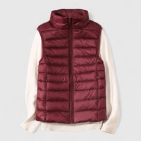 Mia | Damen Steppweste leichte Puffer Vest Women Übergangsjacke – Burgunder