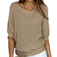 Lena | Damen Strickpullover Lässiger Oversize-Sweater mit Fledermausärmeln – Beige
