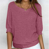 Lena | Damen Strickpullover Lässiger Oversize-Sweater mit Fledermausärmeln – Rosa