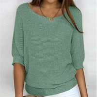 Lena | Damen Strickpullover Lässiger Oversize-Sweater mit Fledermausärmeln – Dunkelgrün
