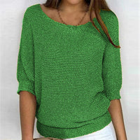 Lena | Damen Strickpullover Lässiger Oversize-Sweater mit Fledermausärmeln – Grün