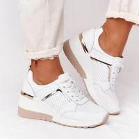 Damen stützende stylische Sneaker | Bequem – Weiß