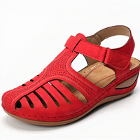 Damen stützende Walkingsandalen | Bequeme – Rot