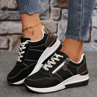 Damen stützende Walkingsneaker | Bequeme – Schwarz