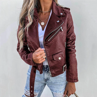 Damen stylische Moto-Jacke | Softshell – Rot