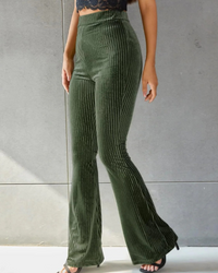 Damen stylische Schlaghose | Cord – Grün