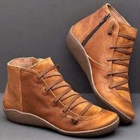 Damen stylische Stiefeletten | Bequeme – Rostbraun